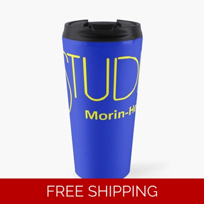 Travel Mug Royal Blue Original Yellow Logo MH Yellow